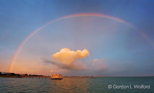 Sunset Rainbow Over Powderhorn Lake_27240-2.jpg - Photographed on the Texas Gulf Coast near Port Lavaca, Texas, USA.
